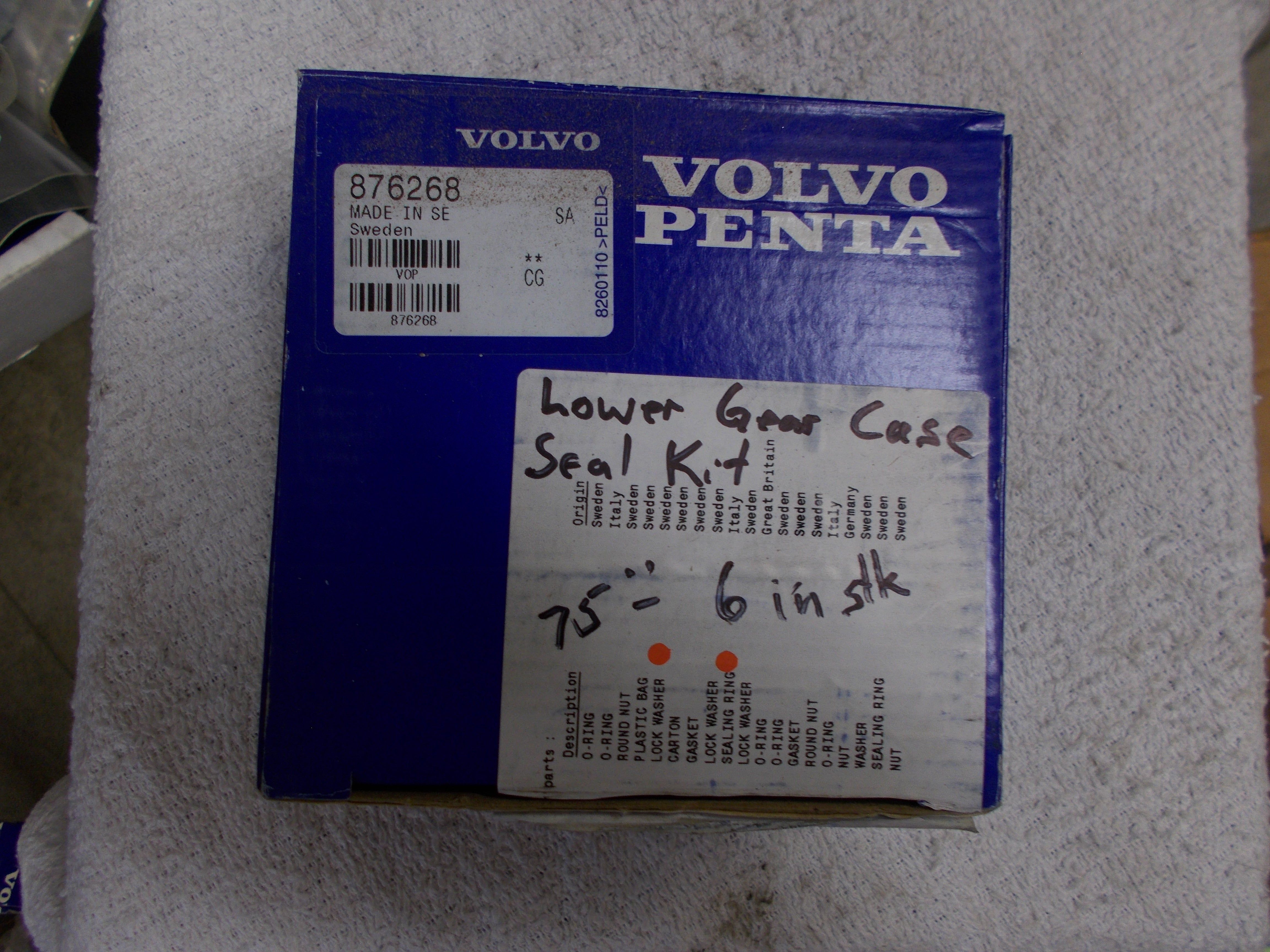 Volvo Penta 876268 Lower Gear Case Seal Kit 